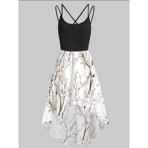 Floral Criss Cross Asymmetric Cami Dress